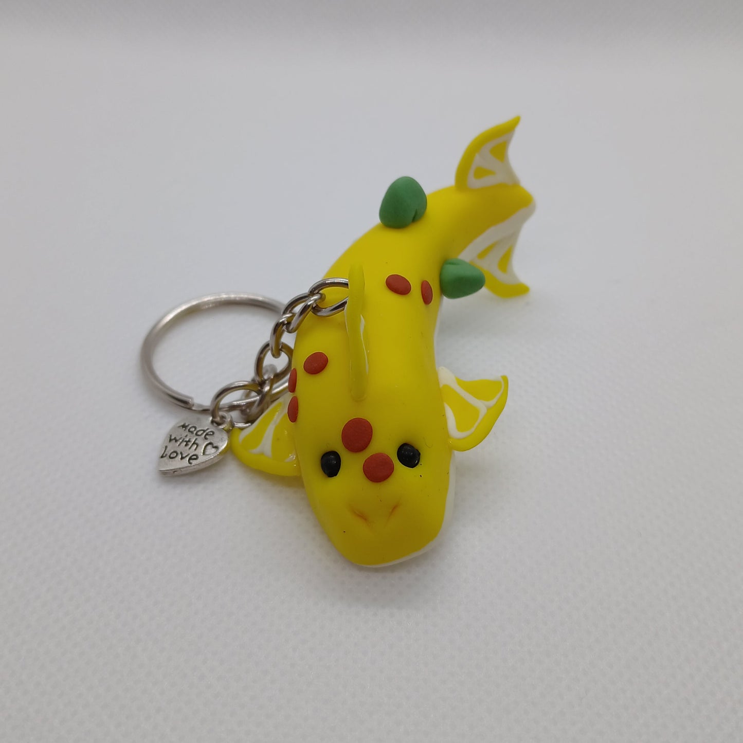 Larry the Lemon Shark polymer clay keyring