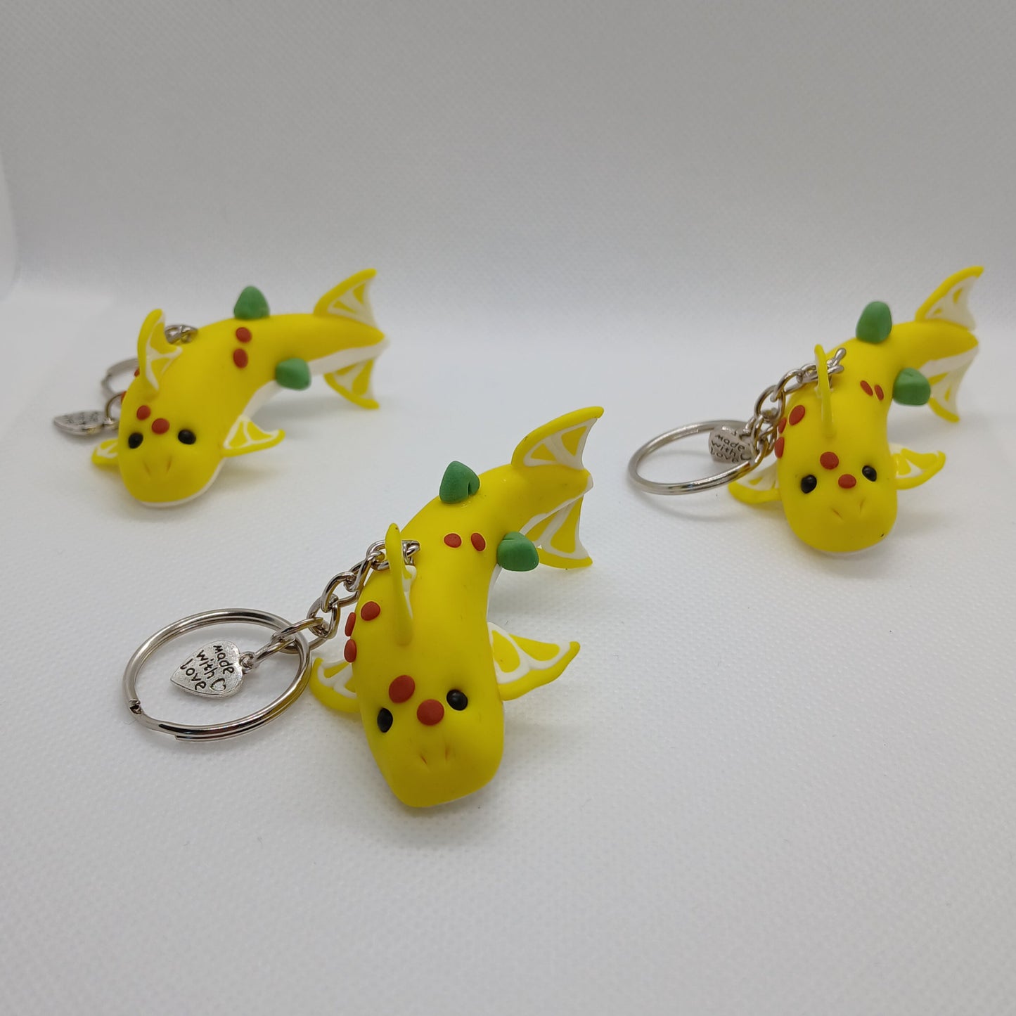 Larry the Lemon Shark polymer clay keyring