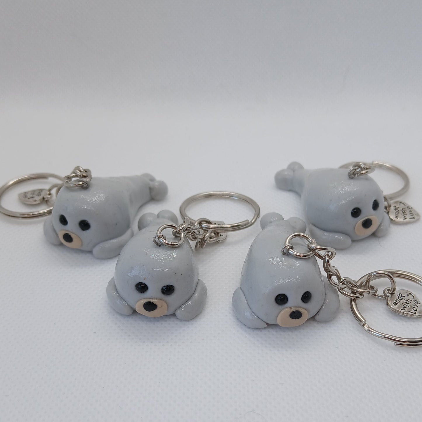 papa seal polymer clay keyring