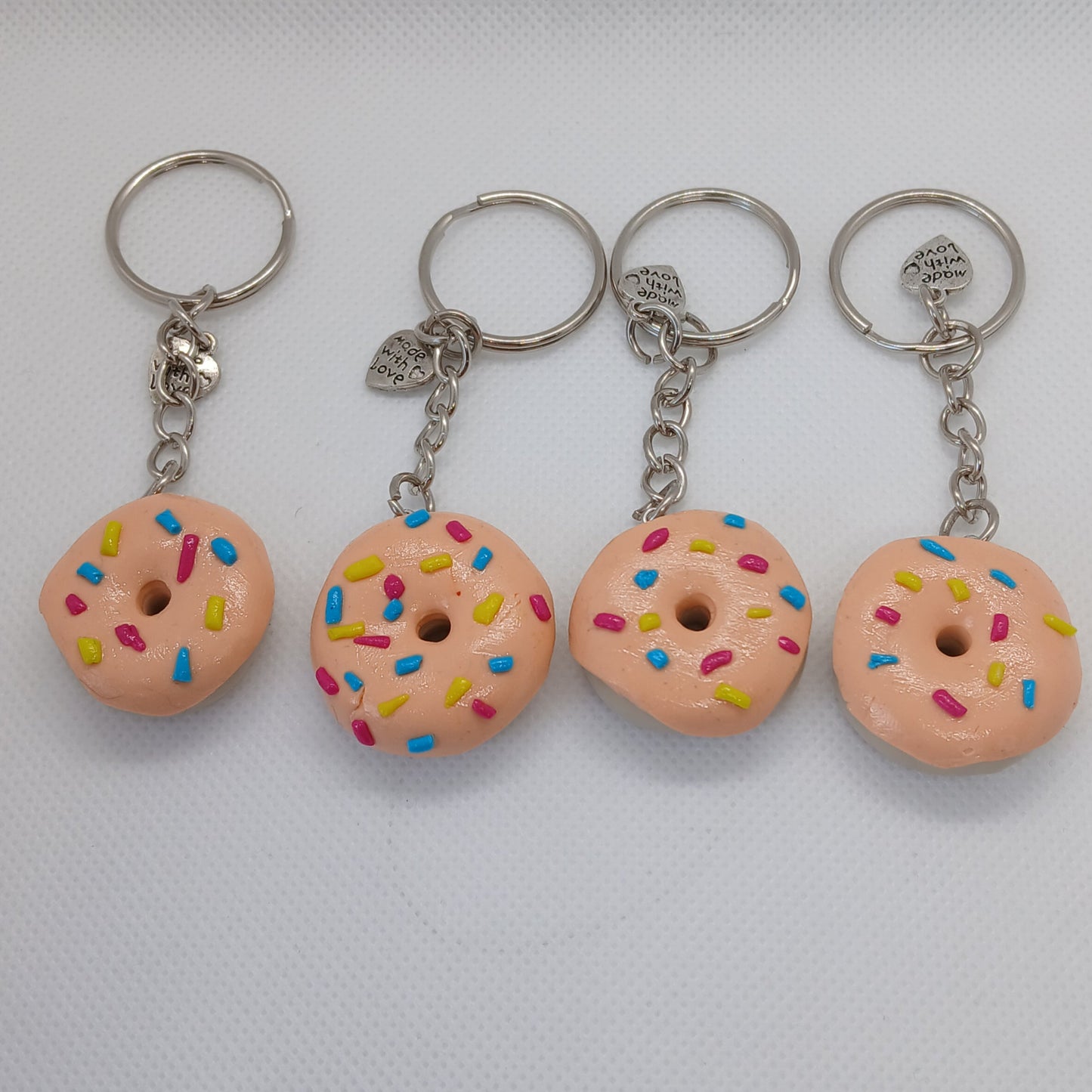 sprinkle doughnut polymer clay keyring