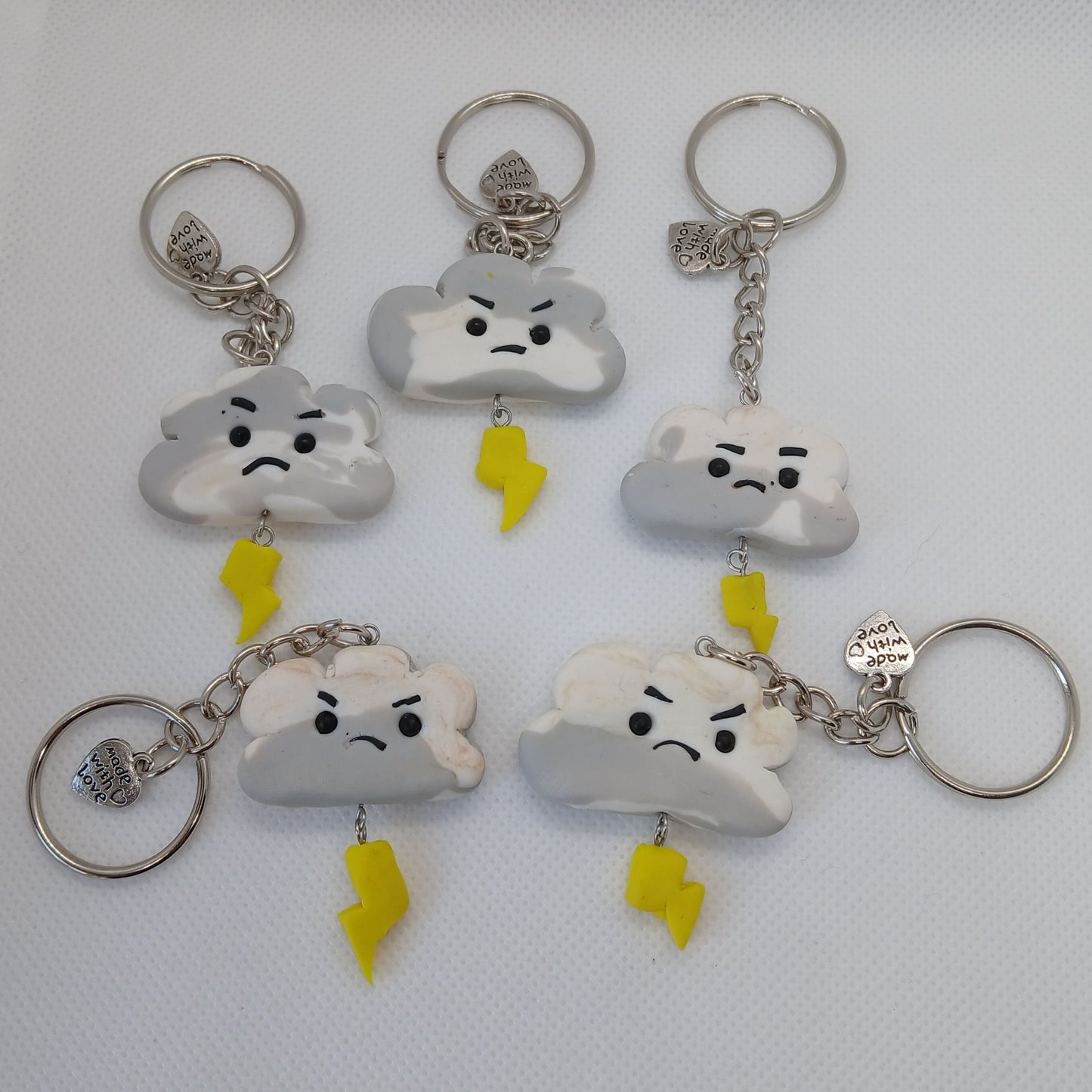 storm cloud polymer clay keyring