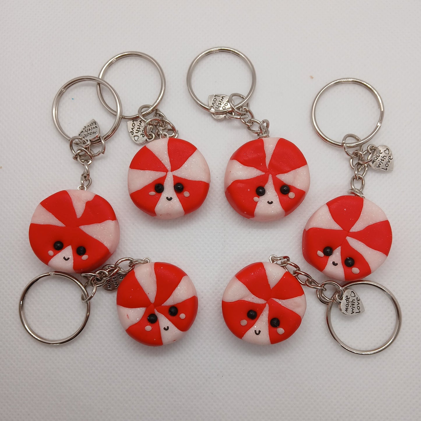 peppermint polymer clay keyring