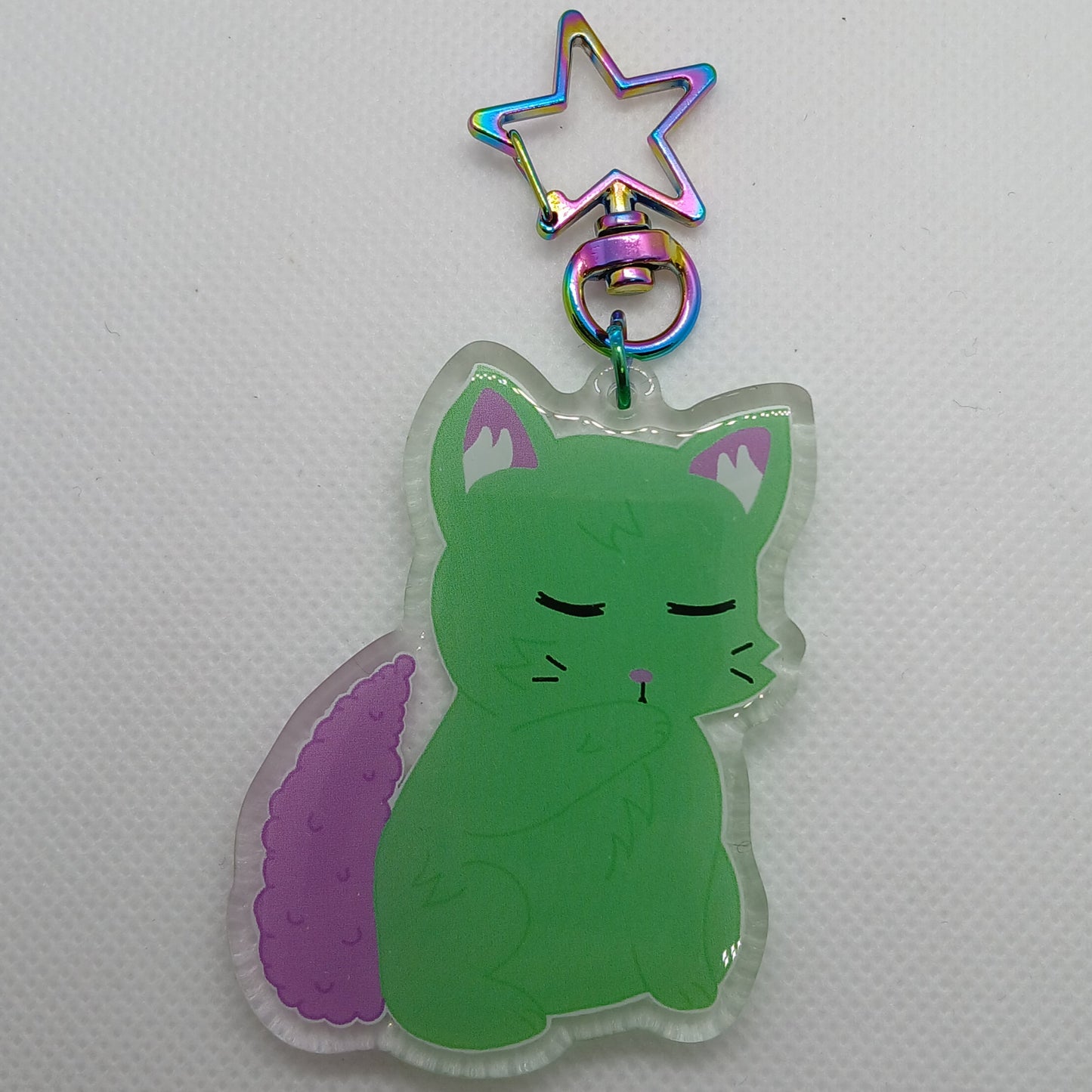 Lala the plant cat 2.5" acrylic keyring