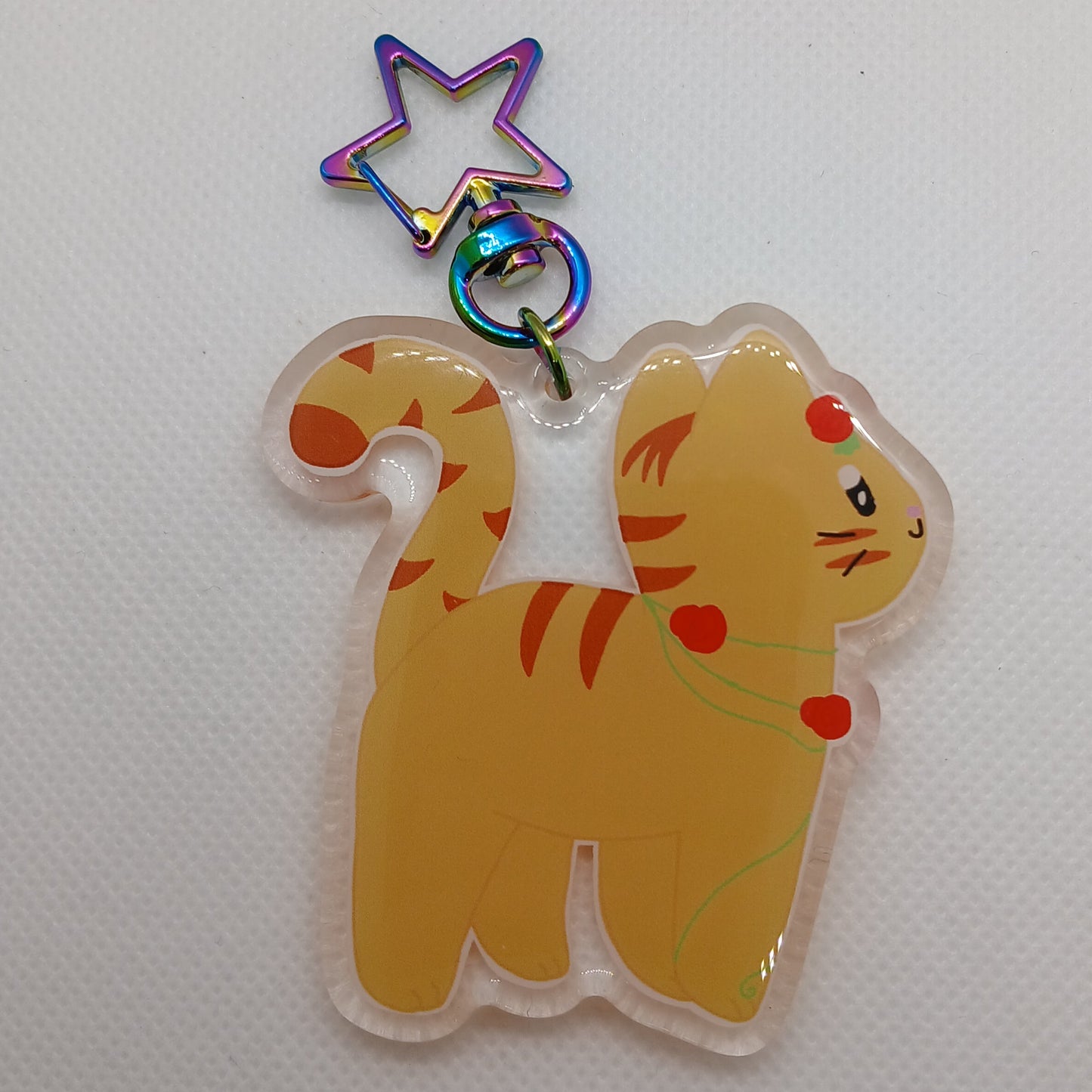 Rosie the plant cat 2.5" acrylic keyring