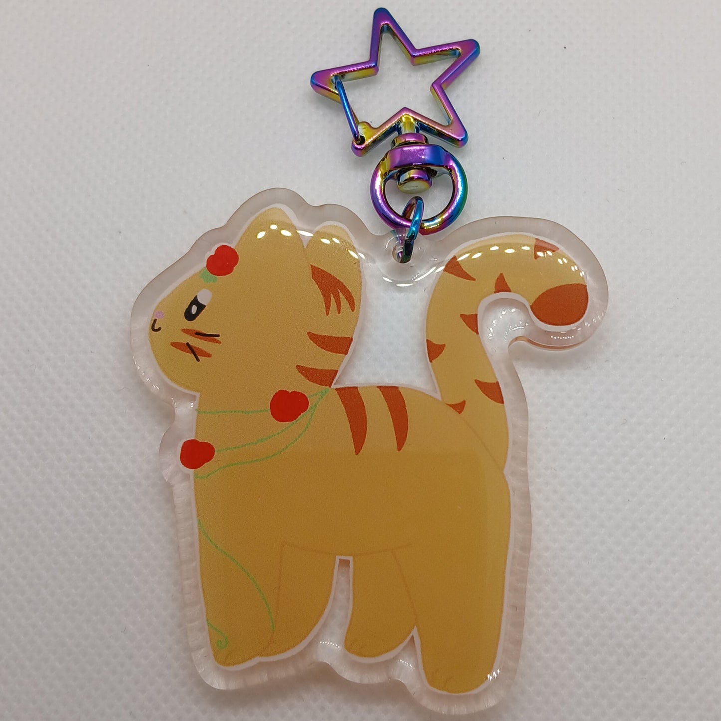 Rosie the plant cat 2.5" acrylic keyring