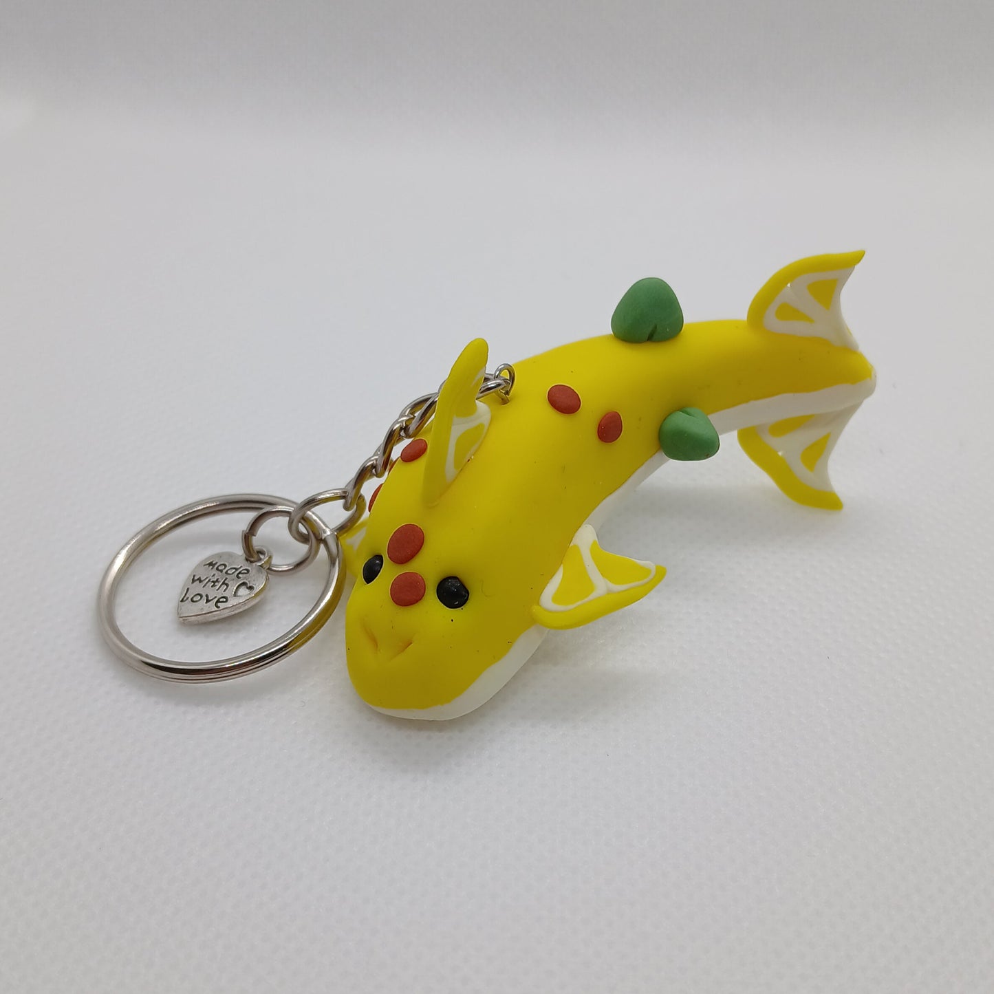 Larry the Lemon Shark polymer clay keyring