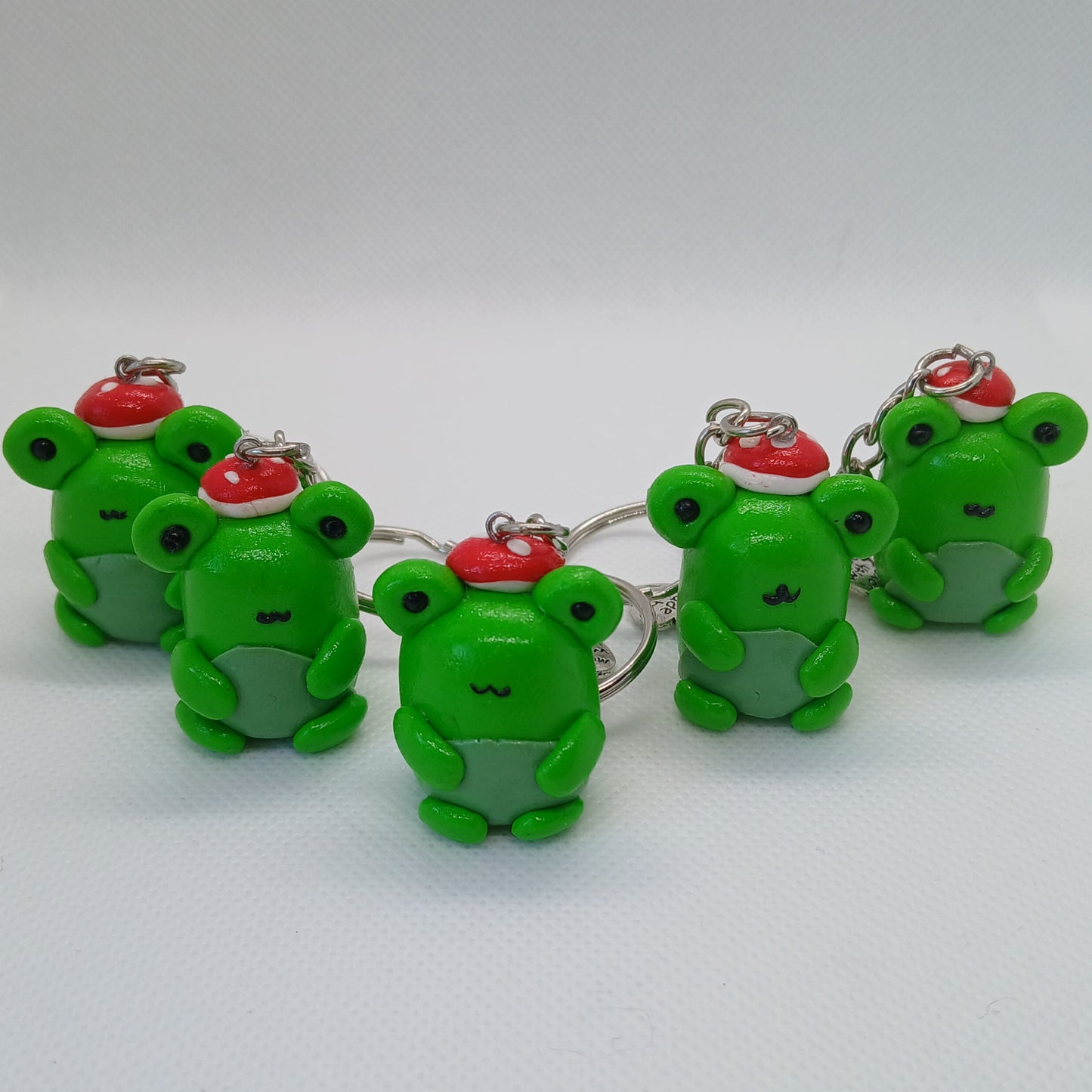 Tolly the toadstool mushroom frog polymer clay keyring