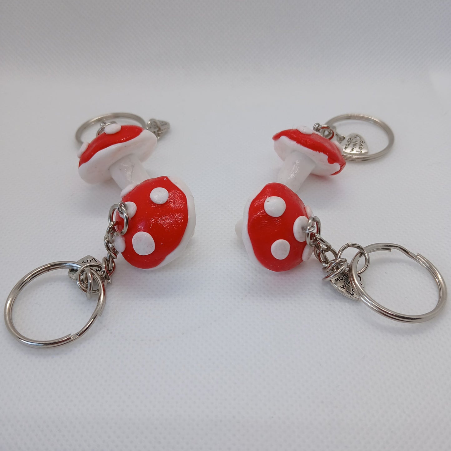 toadstool mushroom polymer clay keyring