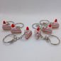 strawberry cake slice polymer clay keyring