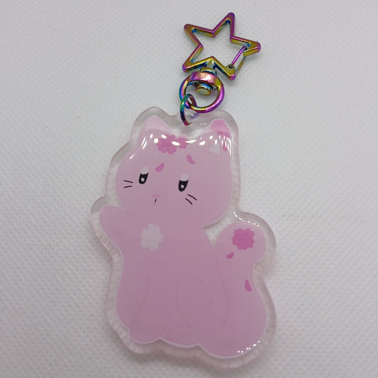 Cherry the plant cat 2.5" acrylic keyring