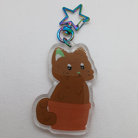 Perry the plant cat 2.5" acrylic keyring