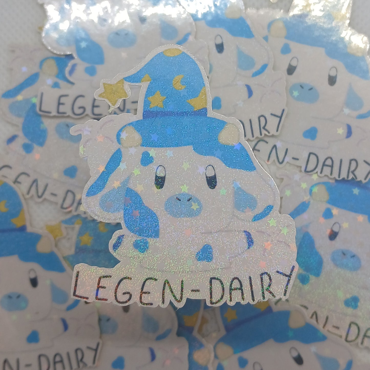 2" William the wizard cow single sticker