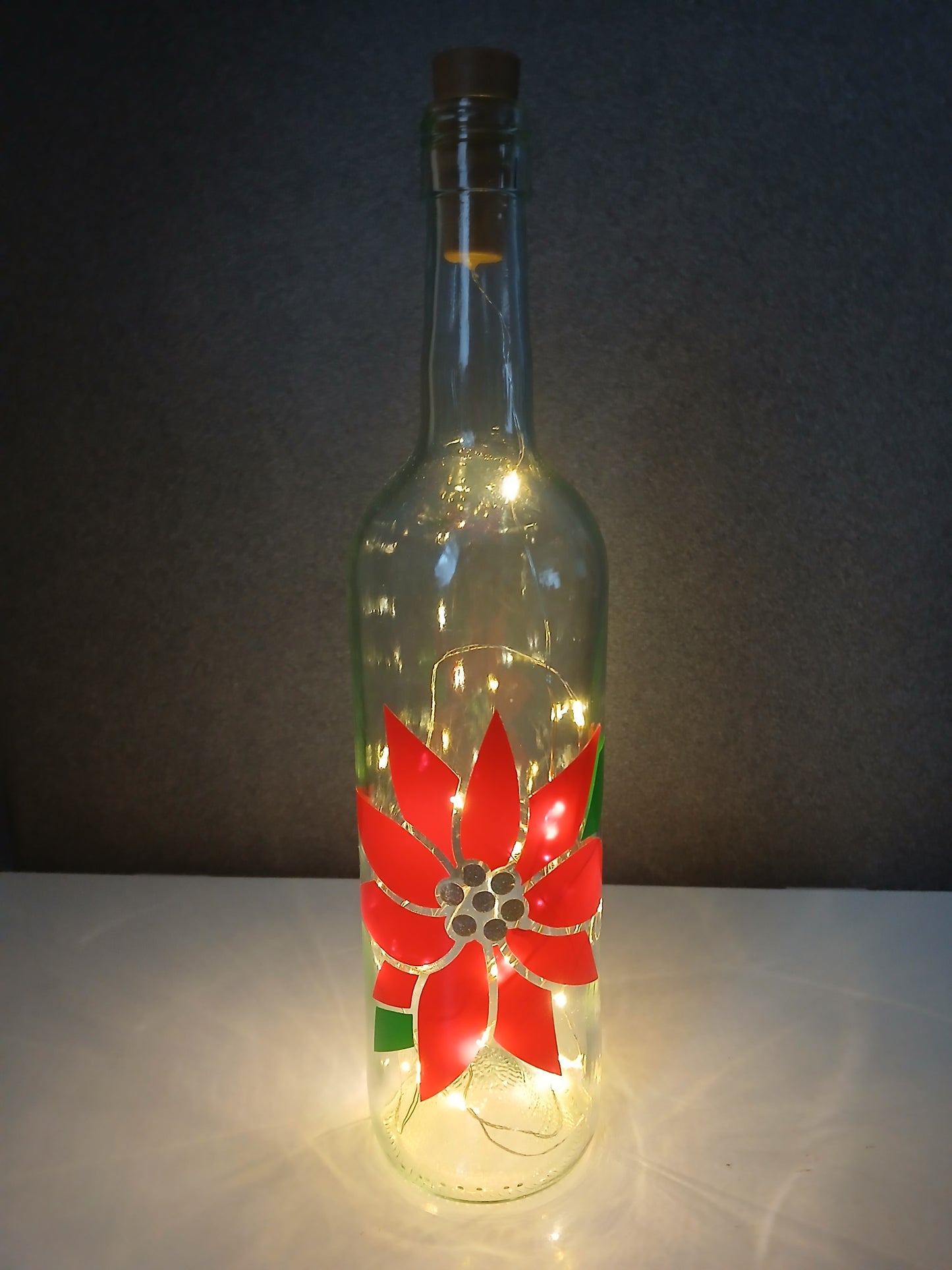 poinsetta LED bottle