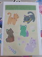 Plant cat sticker sheet