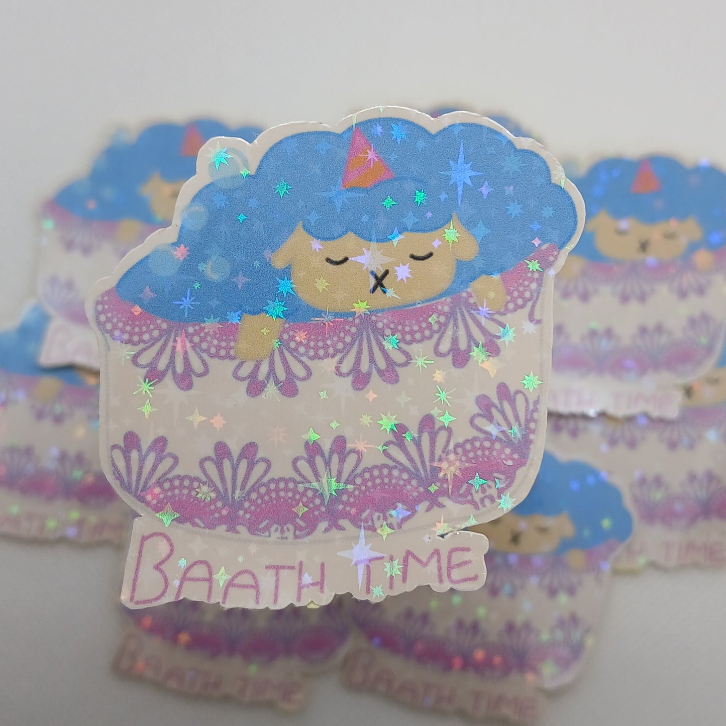 2" Bonnie the blue cotton candy sheep single sticker