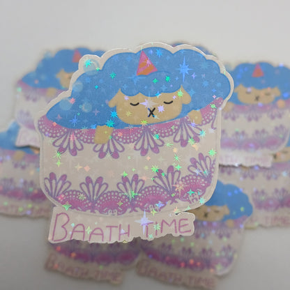 2" Bonnie the blue cotton candy sheep single sticker