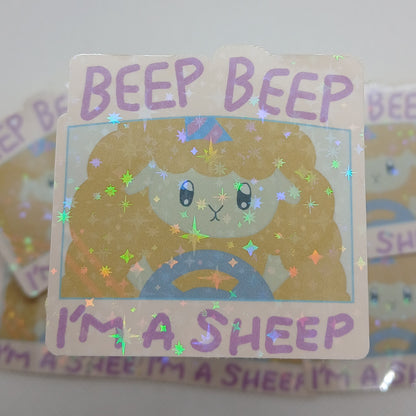 2" Ozzy the orange cotton candy sheep single sticker