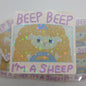 2" Ozzy the orange cotton candy sheep single sticker