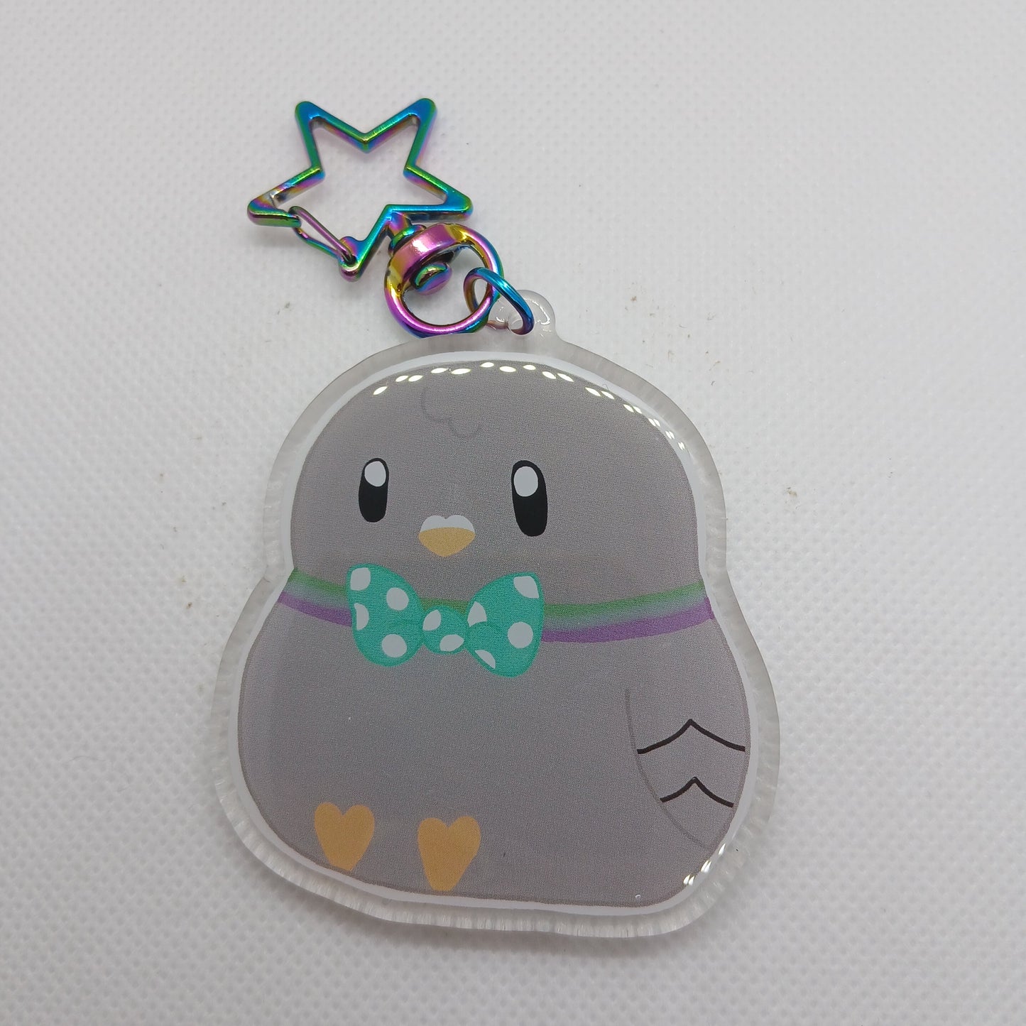 Parker the posh pigeon 2.5" acrylic keyring