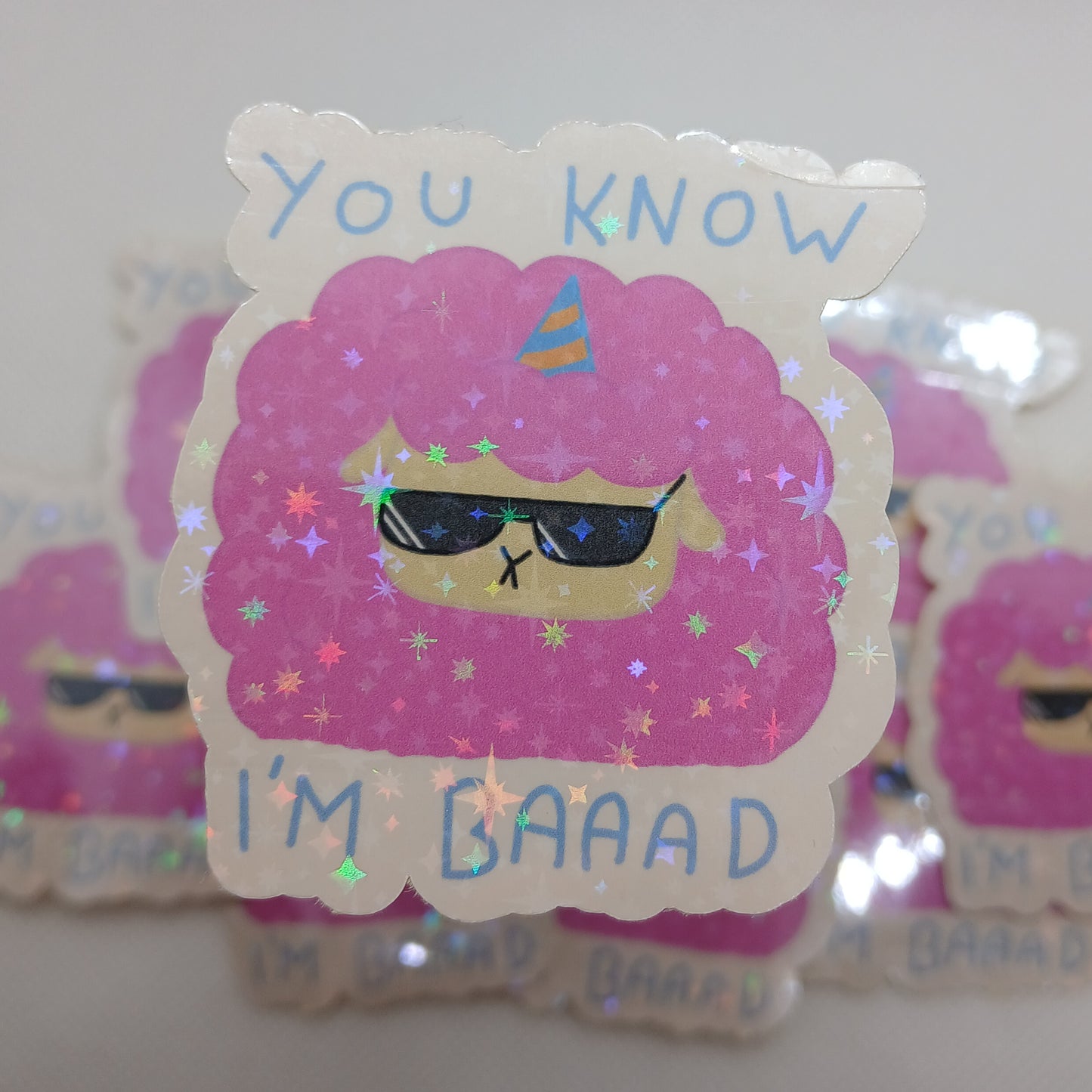 2" Peaches the pink cotton candy sheep single sticker