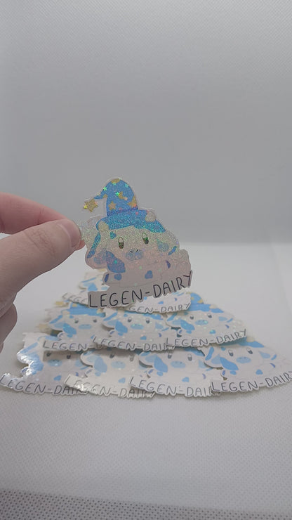 2" William the wizard cow single sticker