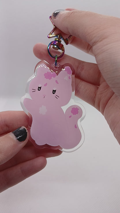 Cherry the plant cat 2.5" acrylic keyring
