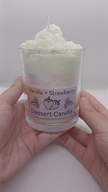 Strawberry and Vanilla dessert candle