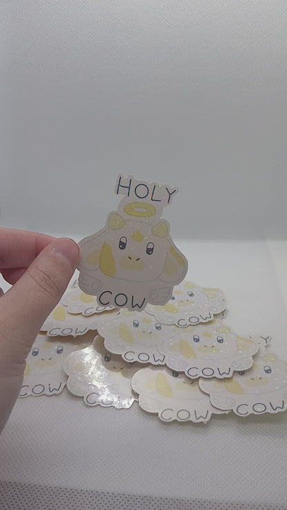 2" Angela the angel cow single sticker