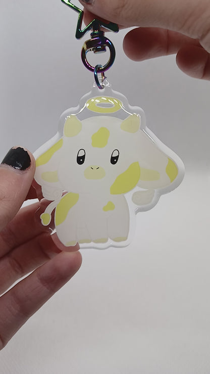 angela the occult cow 2.5" acrylic keyring