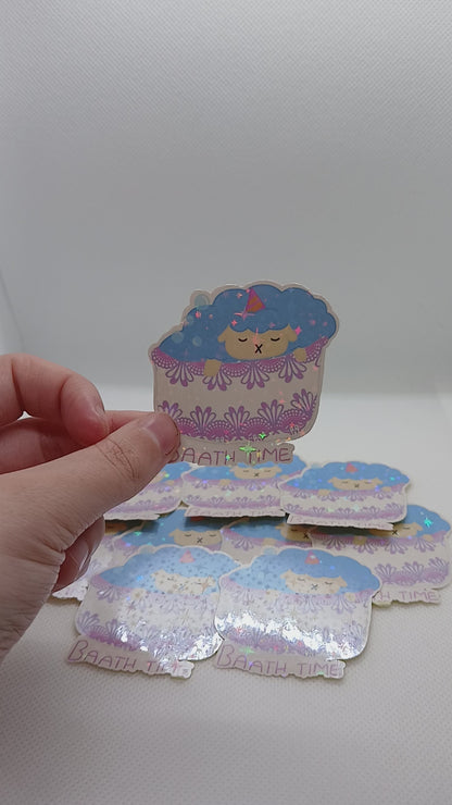 2" Bonnie the blue cotton candy sheep single sticker