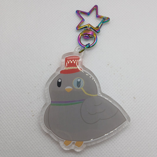 Prince the posh pigeon 2.5" acrylic keyring
