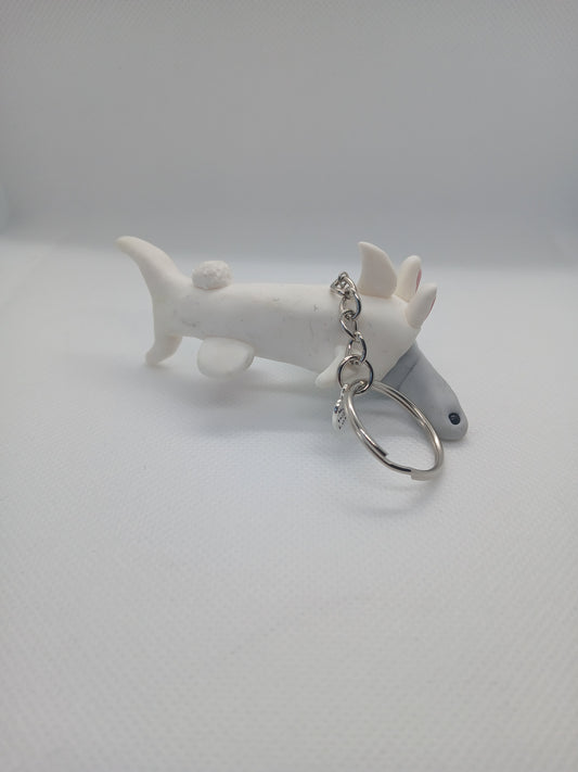 Barny the bunny shark polymerclay keyring